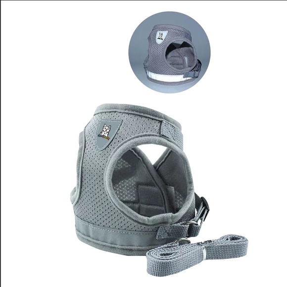 Grey Pet Dog Cat Harness Small Bread - Picture 2 of 6